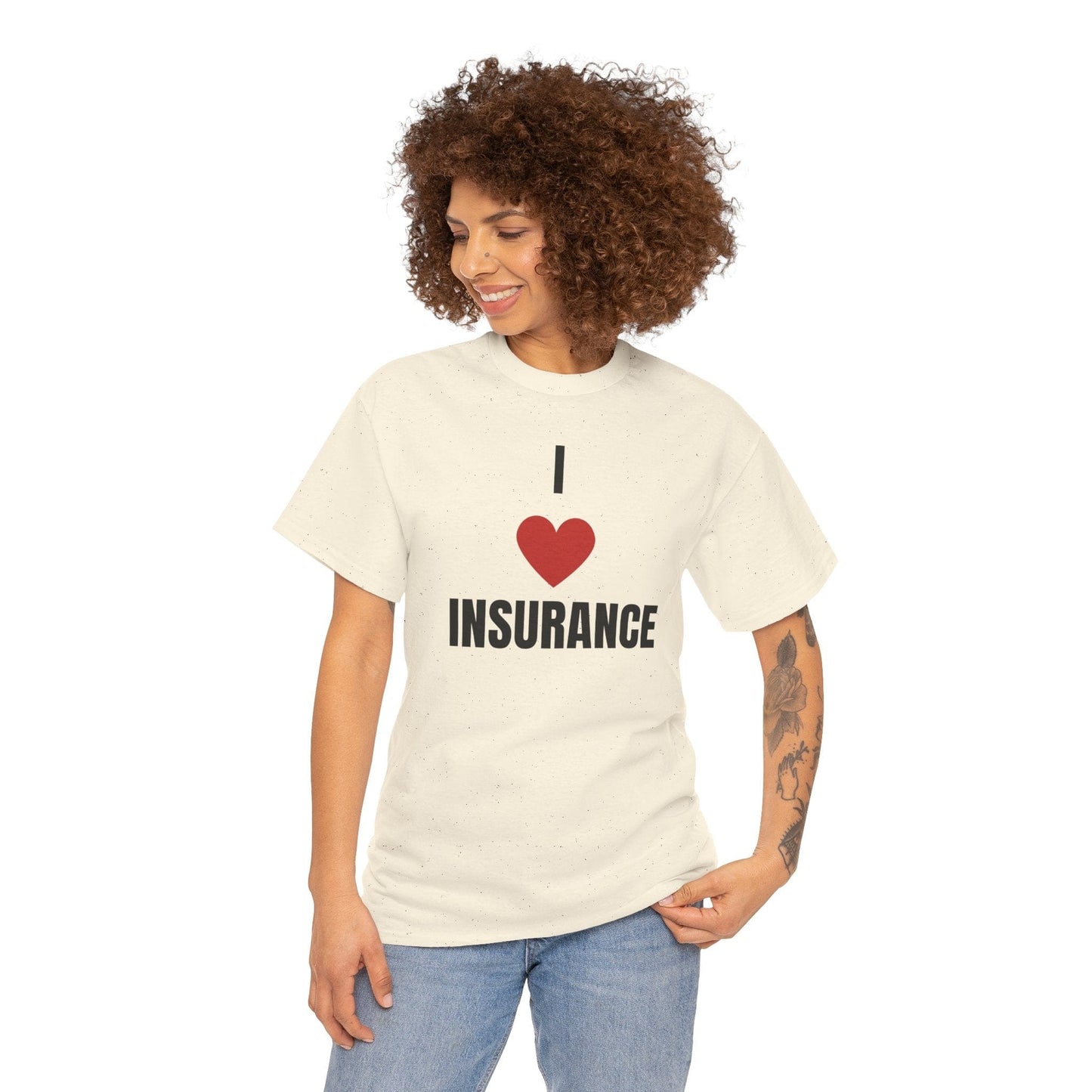 Printify T-Shirt I love Insurance T shirt for Insurance Agents, Underwriters and claims adjusters