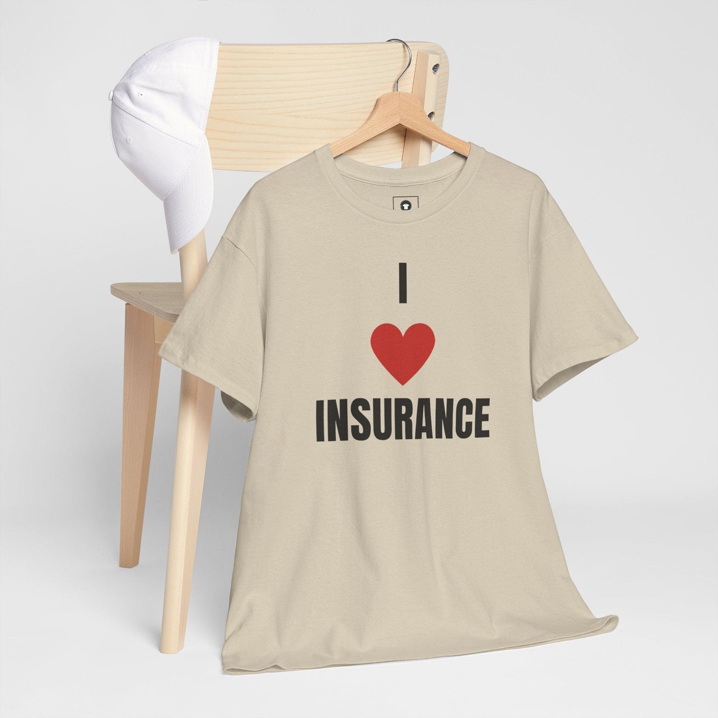 Printify T-Shirt I love Insurance T shirt for Insurance Agents, Underwriters and claims adjusters