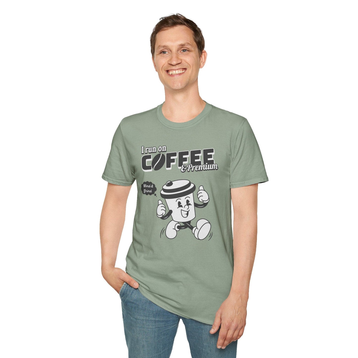 Printify T-Shirt Insurance agents run on coffee and premium retro vintage t shirt soft heathered