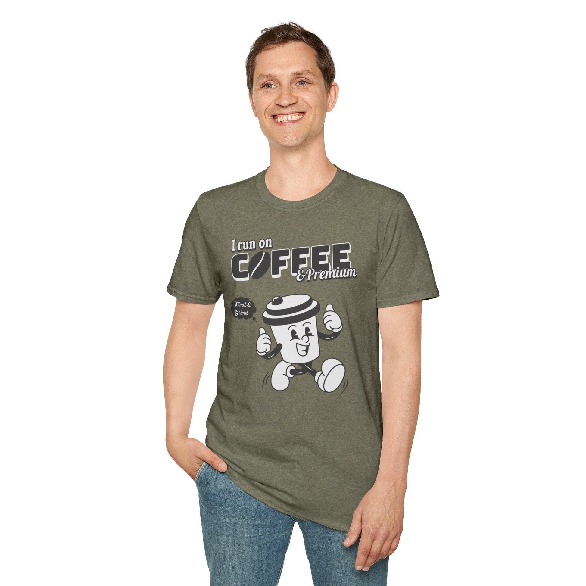 Printify T-Shirt Insurance agents run on coffee and premium retro vintage t shirt soft heathered